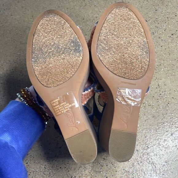 Lucky Brand RIVERR Crochet Boho Wedge Sandals 7 - Picture 14 of 15